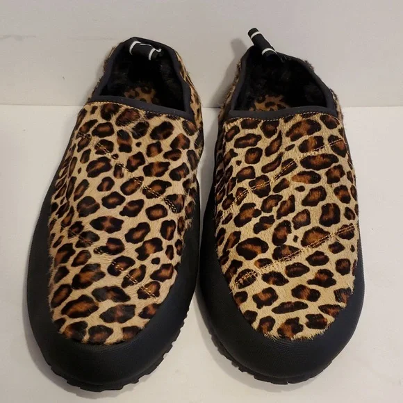 P448 Laby Slippers Cheetah Print Calfhair Size 9/10 NWOB - Picture 2 of 10